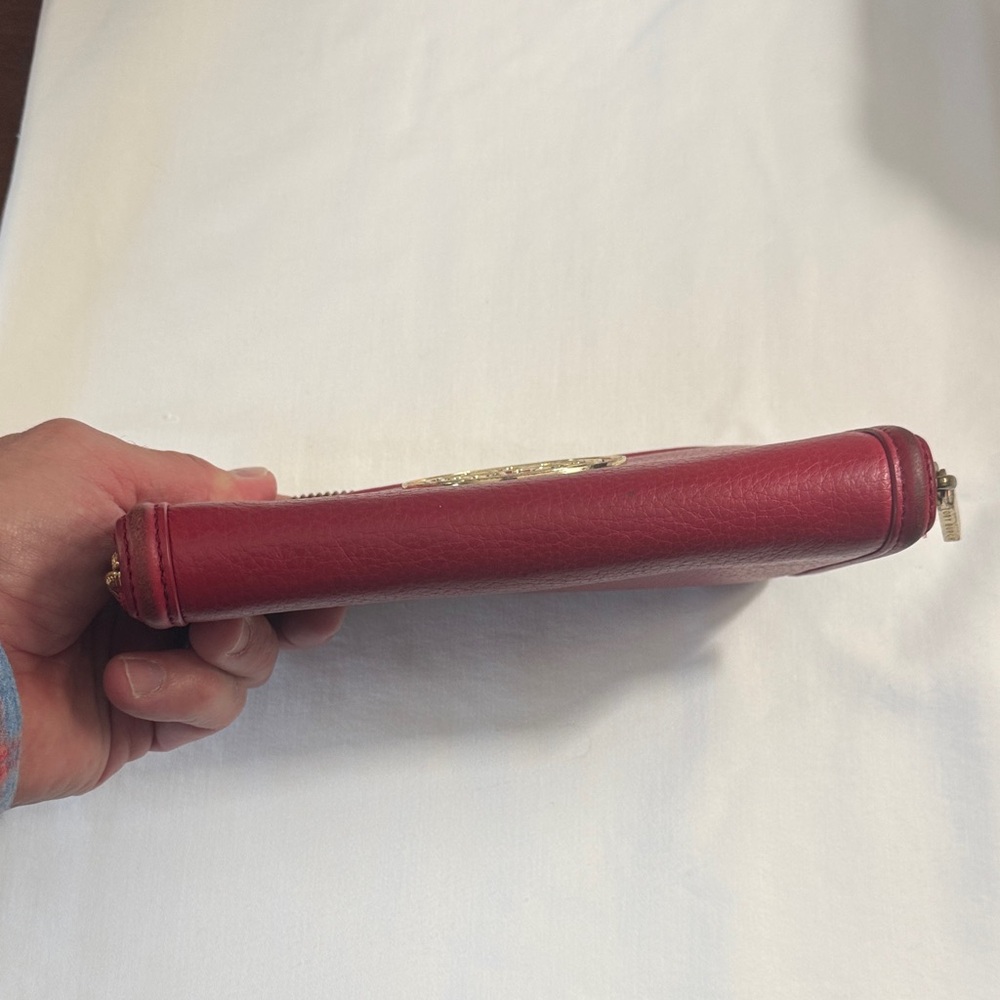 Tory Burch Cherry Red Leather Card Holder - Picture 7 of 8